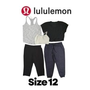 5 piece Lululemon Bundle Size 12 A mix of Black And White Comfy Style Bundle